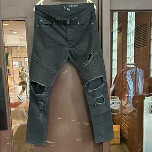 H&M Black Ripped Skinny Jeans for Men